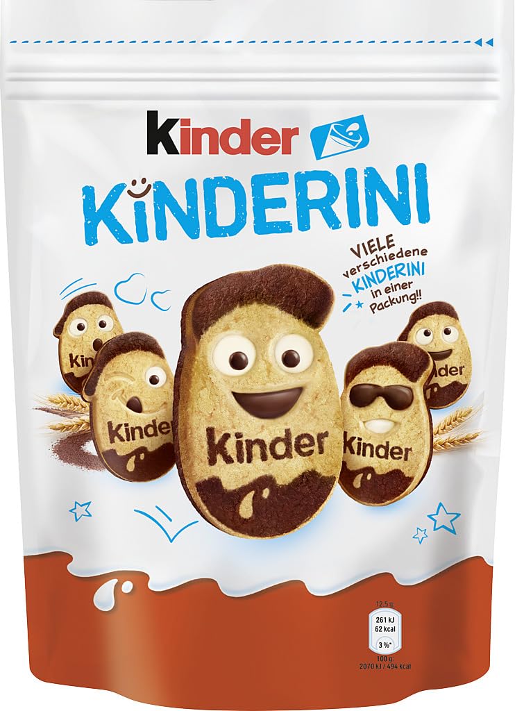 kinder kinderini 250g | Milch- & Kakao-Mürbekekse mit Gesichtern