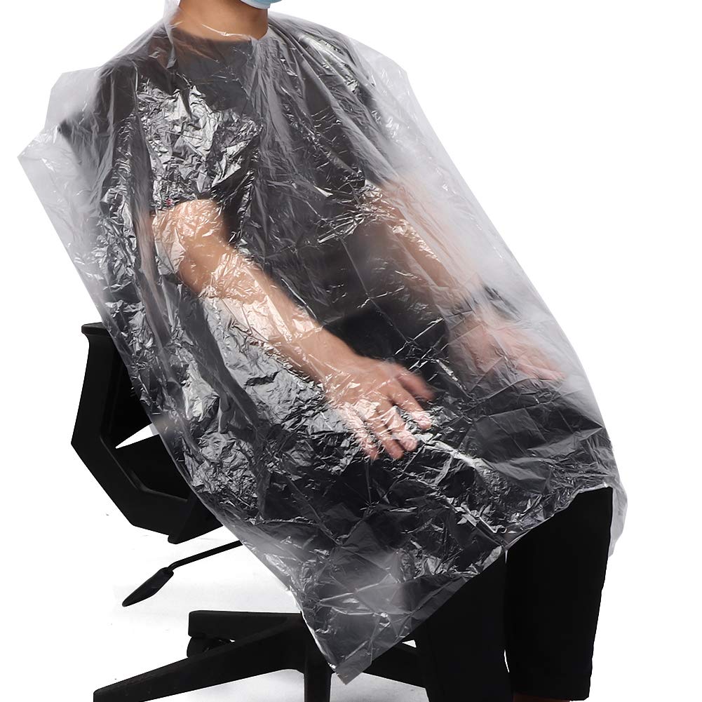 Sonew 100pcs Disposable Barber Cape, Hairdressing Cape Haircut Apron Hair Salon Cloth Cape for Hair Cutting, Dyeing, Coloring, Styling, Conditioning
