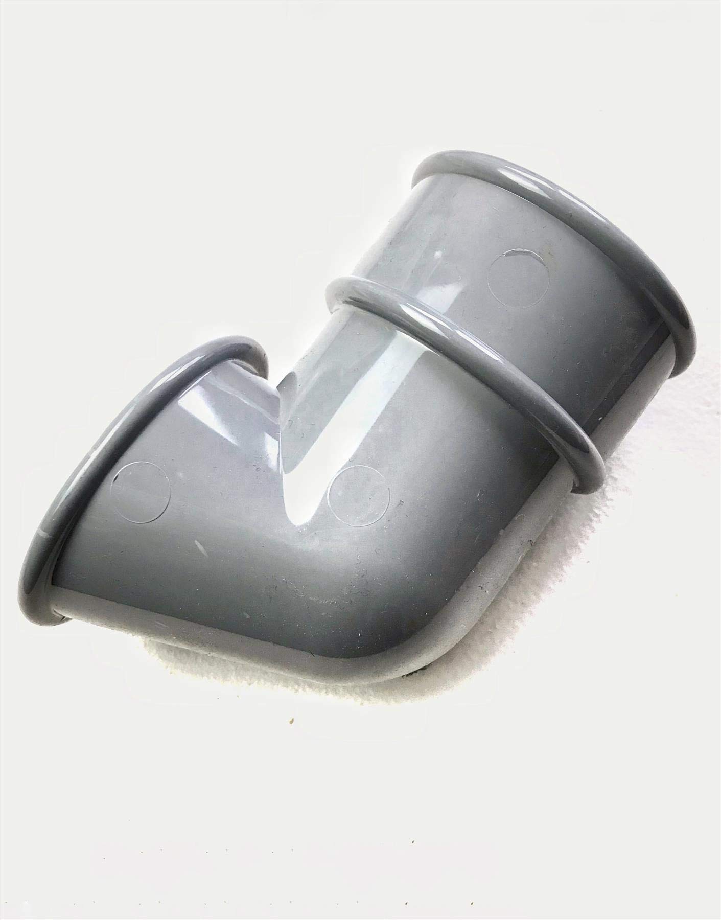 FLOPLAST 68mm Round Gutter Pipe Shoe - Grey - Pack of 2