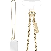 ROCONTRIP Phone Chain Crossbody Phone Strap with 2 Tether Tabs Detachable iPhone Lanyard Chain for All Phones Premium Metal Buckles,Non-rust,Unbreak Cellphone Neck lanyard for Travel Essentials