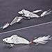 Sougayilang Fishing Lures Blade Baits Spoon Hard Lure with Feather Two Treble Hooks 3D Eyes for Saltwater Freshwater Fishing