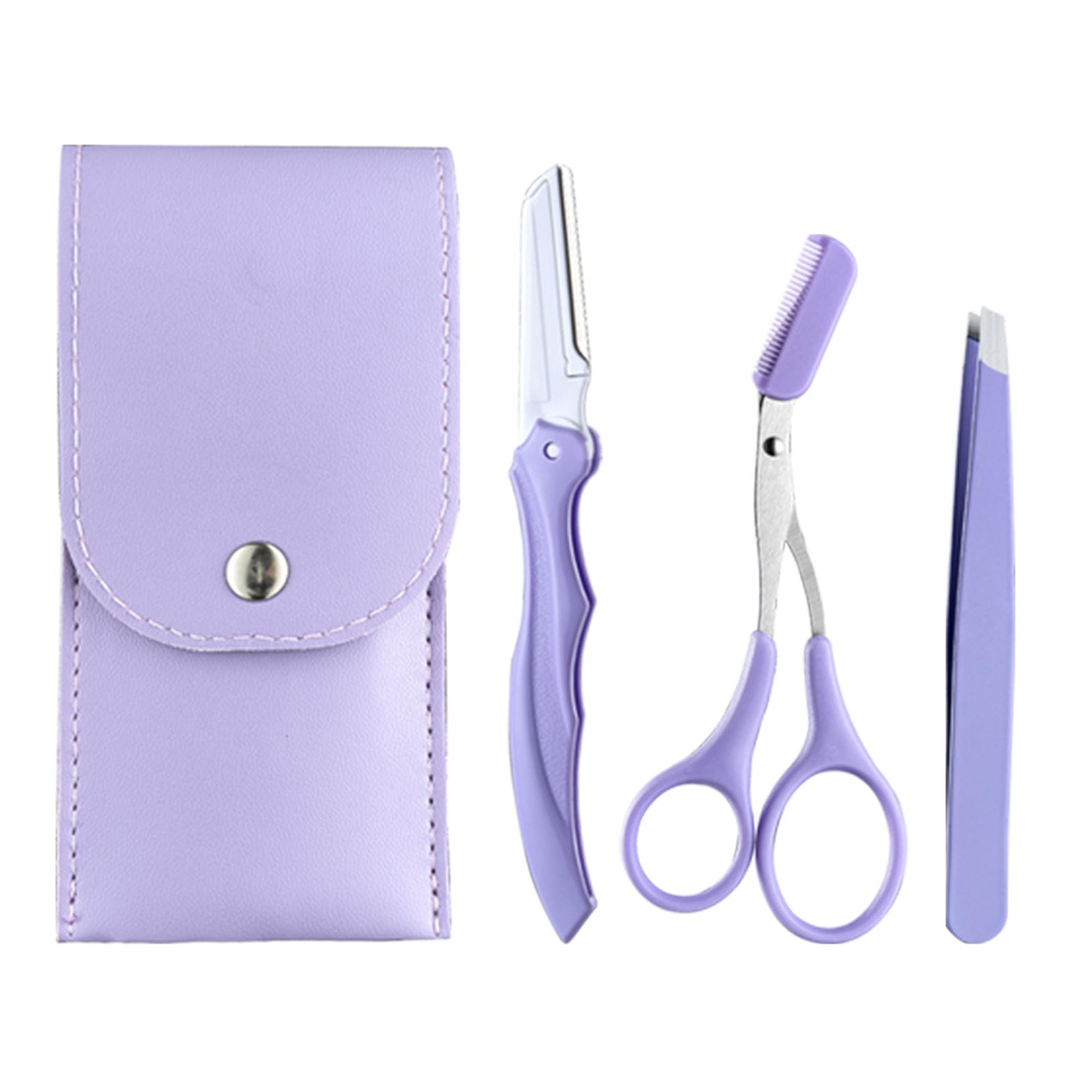TIEGUANJIA Eyebrow Trimmer Scissors with Comb - Eyebrow Trimming Tool Set, Eyebrow Razor, Eyelash & Hair Scissors - Beginner-Friendly Eyebrow Trimmer Kit for Women & Men