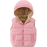 AMIYAN Toddler Winter Puffer Vest Boys Hooded Sleeveless Jacket Lightweight Warm Down Coat with Pocket for Kids 1-7 Years