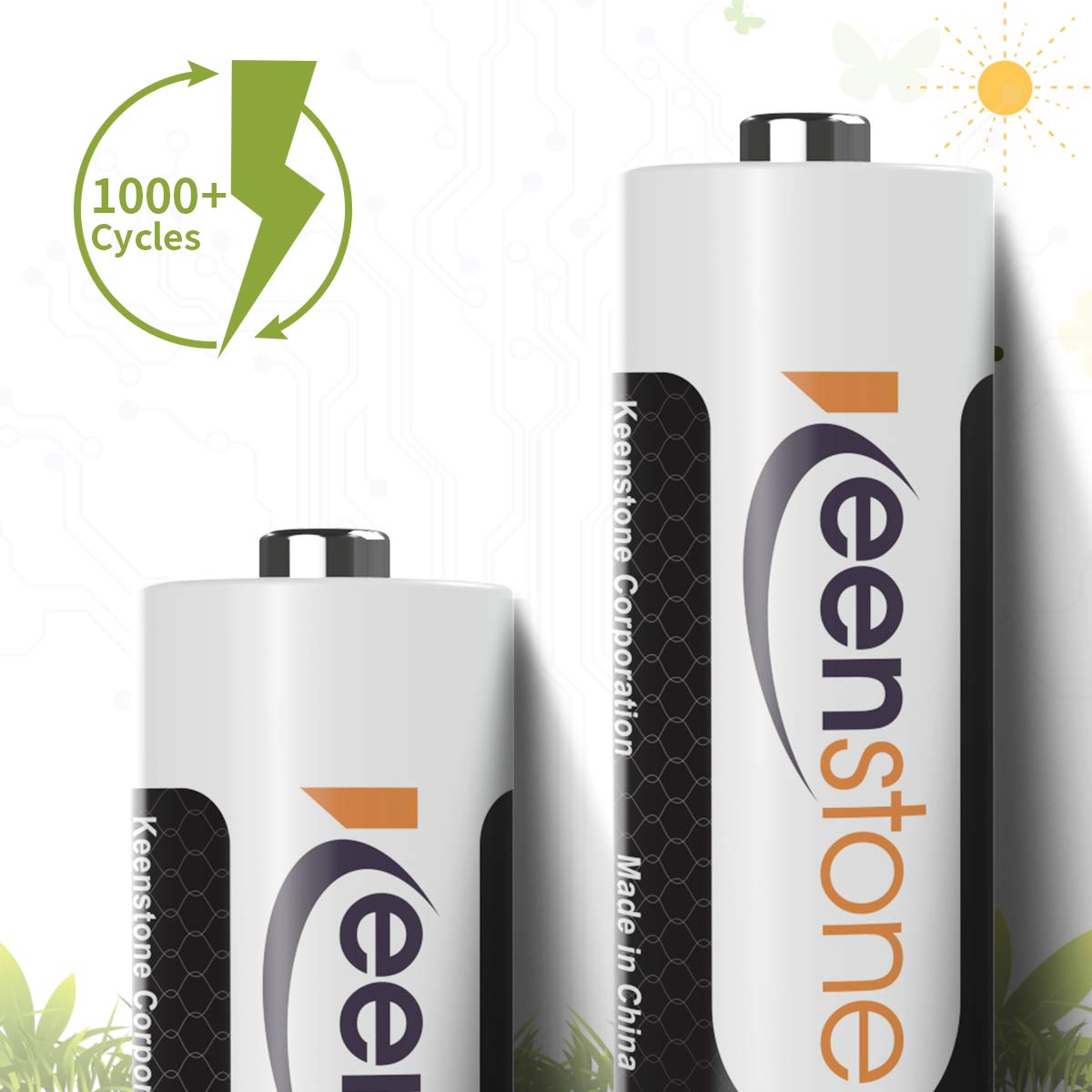 Keenstone 4pcs 2775mWh AA Rechargeable Lithium Batteries with 2 Slot Charger, Constant Output at 1.5V Compatible with Blink XT Camera, Toys, Flashlight