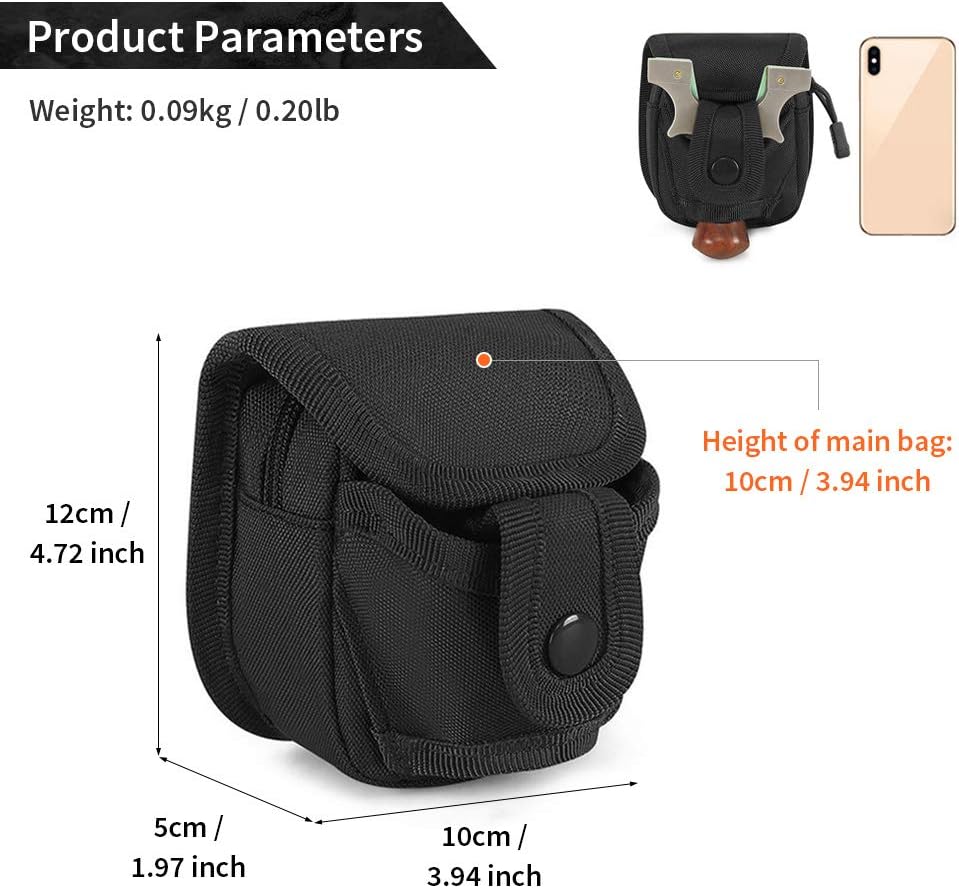 Huntvp Tactical Slingshot Pouch Molle Military Catapult Slingshot Storage Bag for Outdoors Hunting (Black) - Image 3