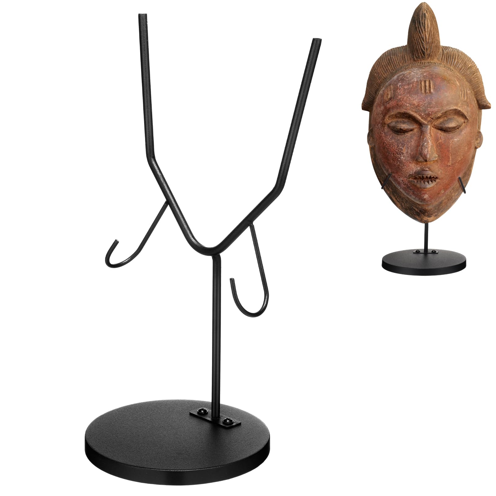 Photo 1 of Otoolling U Style Adjustable Metal Display Stand for Masks, Sculptures and Artifacts 12 Inch Height with Detachable Base for Egyptian, Roman, Greek, Pre Columbian Collectibles