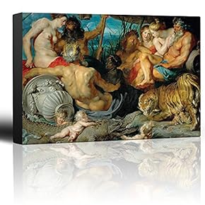 Oil Painting of The Four Continents by Peter Paul Rubens - Baroque Style - Catholic, Christianity, Religion, Religious - Canvas Art Home Art - 12x18 inches