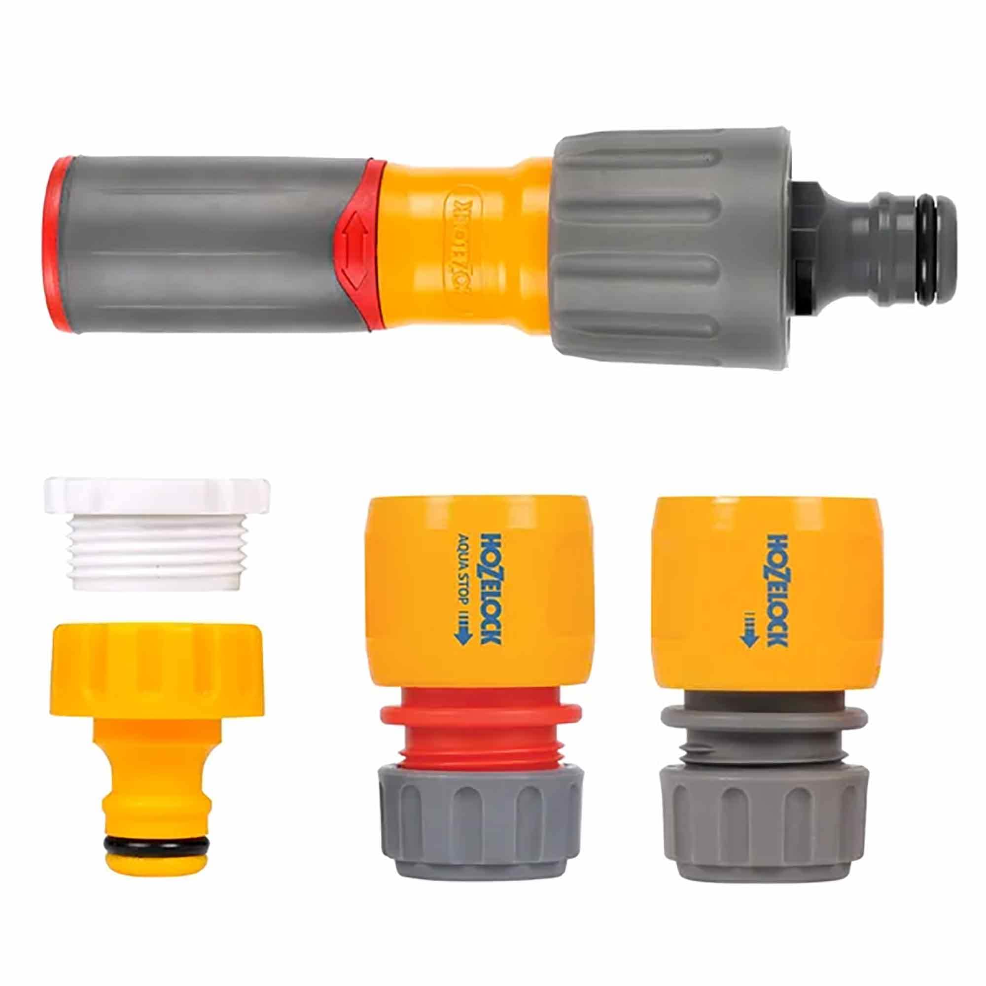 UKDD® Nozzle and Fittings Starter Set - Inc Hose End, Water Stop & Threaded Tap conector