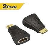 HDMI Mini Adapter,VCE (2-PACK) Gold Plated Mini HDMI to HDMI Male to Female Adapter