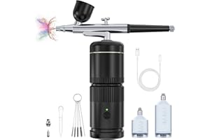 Rexley Airbrush Kit - Auto Handheld Airbrush Rechargeable Airbrush Compressor Nail Airbrush Machine - Airbrush Set Portable Wireless Air Brush for Nail Art Barber Makeup Model Painting Cake Decor