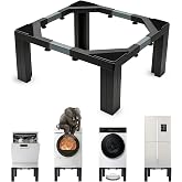 WBD Heavy-Duty All Steel Washer and Dryer Pedestals Height 12", 1200lbs Refrigerator Stand with 4 Strong Feet, 21-29 Inch Adjustable Laundry Pedestal, Mini Fridge Stand, Ice Maker Stand, Black