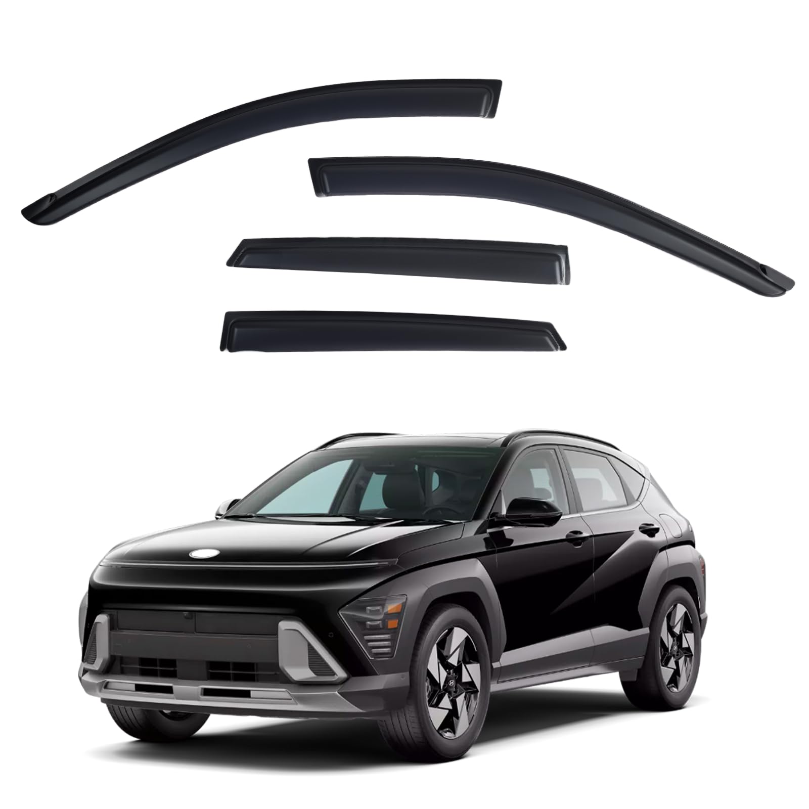 Photo 1 of YLSCOO Window Visors Rain Guards fits 2024-2026 Hyundai Kona, Out-Channel Window Wind Deflectors Vent Shades Accessories, Dark Smoke 4 Pcs, 2025