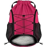 BROTOU Soccer Bags, Football Backpack, Volleyball Bag, Drawstring Soccer Backpack with Ball and Shoe Compartment
