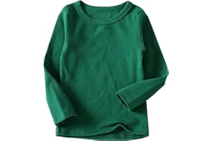 Niyage Toddler Soft Thick Crewneck Tee Tops Girls Comfort Basic Long Sleeve T-Shirt