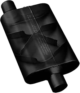 Flowmaster 42541 40 Series Muffler - 2.50 Offset IN / 2.50 Center OUT - Aggressive Sound, Black