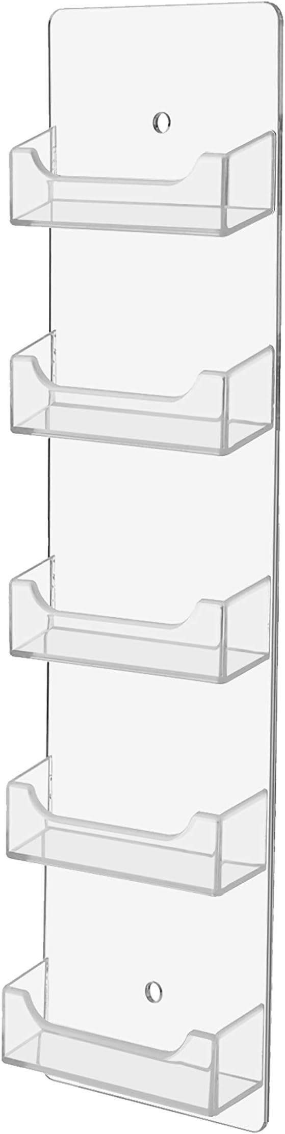 Marketing Holders Hanging Business Card Holder Multi Pocket Clear Acrylic with Hardware for 3.5" x 2" Cards in Doctors Accounting Dental Offices Hotels Retail Gaming Stores