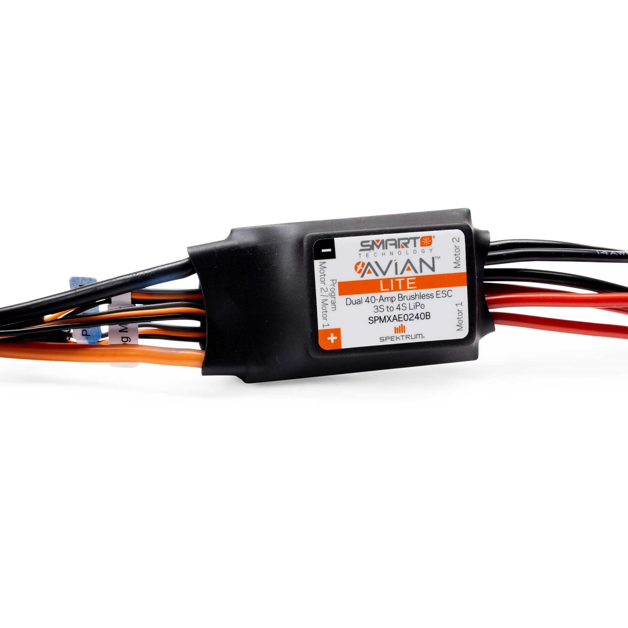 Photo 1 of Spektrum SMART Avian 40-Amp Dual Smart Lite BL ESC; 3S-4S IC3, SPMXAE0240B