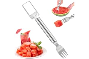 Velaco 2-in-1 Watermelon Cutter and Fork, 9.5 Inch Stainless Steel Fruit Cutter Slicer Tool - 1 PCS