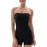 SHAPERX Strapless Shortie Bodysuit for Women Tummy Control Shapewear Seamless Body Shaper with Removable Straps