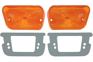 Auto Krafters Compatible/Replacement For Parking Lamp Lenses with Gaskets 1966-67 Fairlane 1967 Ranchero Front Turn Signal Left Right Pair (EBC6OZ-13208KT)