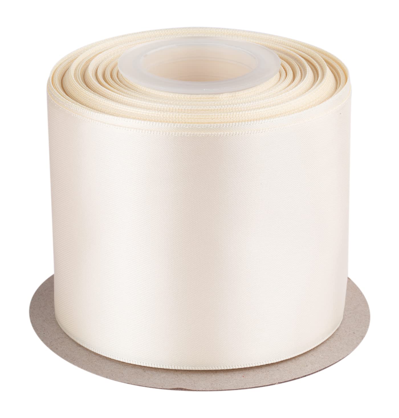 Double Faced Satin Ribbon, 75mm X 22M, Solid Polyester Craft Ribbon, Perfect for Gift Wrapping, Crafts, Wedding Party Ceremony Decoration, Floral Arrangement, Sewing (Ivory) — image 1