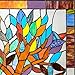 RIVER OF GOODS Tree 18 Inch High Stained Glass Suncatcher Window Panel, Brown, Blue, Clear, Amber