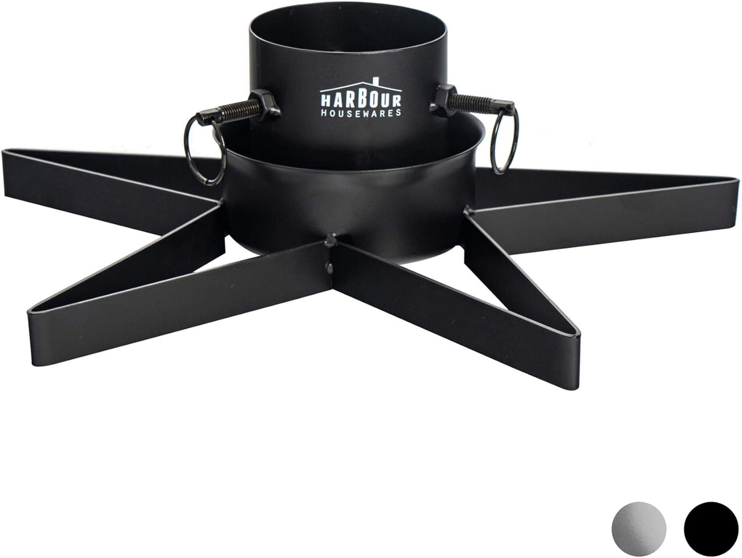 Harbour Housewares Star Shaped Metal Christmas Tree Stand Black