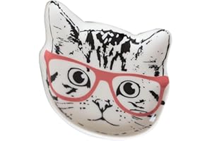 Hemobllo Ceramic Cat-Shaped Jewelry Dish Tray with Nordic Creative Design, Candy Storage Plate for Indoor Pet