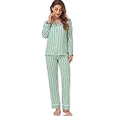 Serenedelicacy Women's Satin Pajama Set Long Sleeve Button Down Sleepwear 2-Piece Silky Pj Set