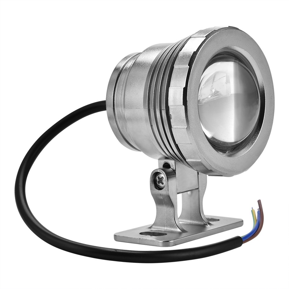 Submersible Led Light, 12V 5W RGB LED Waterproof Underwater Spotlight Night Light Lamp for Aquarium Garden Fish Tank Pool Pond Party Wedding Halloween Christmas Lighting(Silver)
