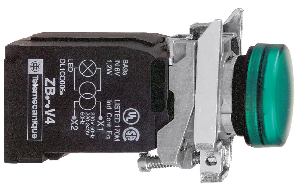 Schneider Electric Pilot light, Harmony XB4, metal, protected LED light, blue, 22mm, with plain lens, universal LED, 400V