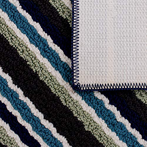 YK Decor Striped Door Mat Inside Non Slip Entrance Floor Mat for Front Door Entry Debris Mud Trapper Rug Mat, 18x30 Doormat Indoor Washable - Thumbnail 3