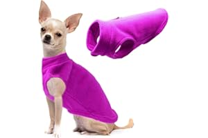 BARLEYGOO Dog Fleece Vest Soft Winter Jacket Sweater with D-Ring Leash Cold Weather Coat Hoodie for Small Medium Large Dogs Purple Medium