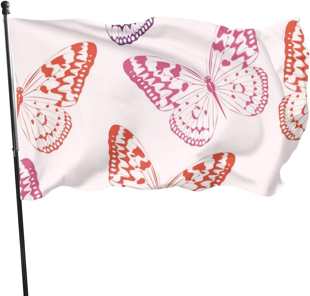 Amazon.com : Funny Flag Colorful ButterfliesPolyester Flag Garden Decor