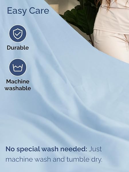 EXTRA DEEP QUEEN SHEET SET – 6 PIECE BREATHABLE AND COOLING SHEETS – HOTEL LUXURY BEDDING FOR WOMEN, MEN, KIDS & TEENS – EASY SECURE FIT – SOFT, WRINKLE FREE & COMFY – EXTRA DEEP POCKETS – LIGHT BLUE