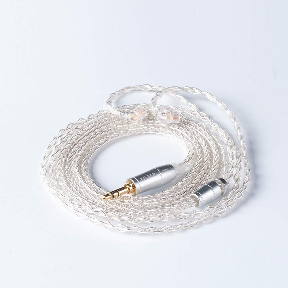 KINBOOFI KBEAR Detachable Upgrade Silver Plated Copper Earphone Cable, 8 Core Replacement IEM Cord Cable with TRS Standard Plug for ZSN ZS10 PRO ZSN PRO AS16 CA4 A10