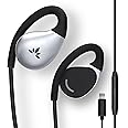 Avantree Resolve-L - Lightning Wired Open-Ear Earbuds with Mic & Volume Control, Designed for Medium - Large Ears & Compatible with Older iPhone 11, 12, 13, 14 Models, Corded Headphones with Ear Hook