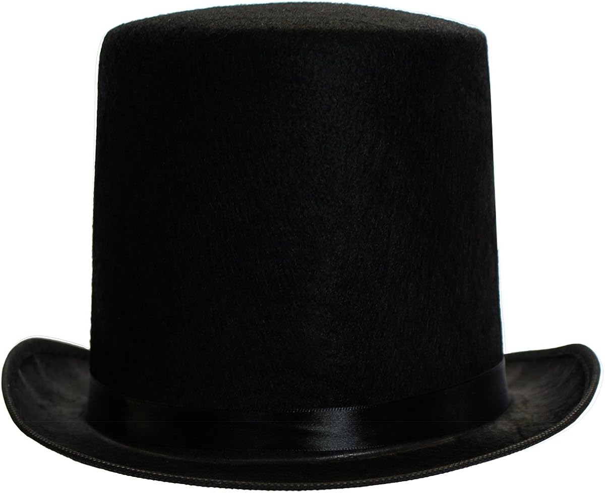 Funny Party Hats Dress up Hats for Adults Costume Party Hats for Men Women Unisex by (Black 7" Top Hat): Clothing
