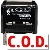 Premium Quality Accounting Stamp, Red Ink Self-Inking COD Stamp - Ideal for Administrative Professionals, Durable and Efficient, 1/2 x 1-1/2, Ideal for Office Use, High Visibility Red Ink