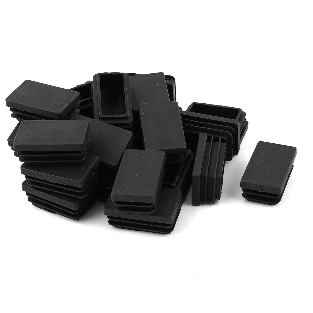 Sourcingmap 30mm x 50mm Plastic Rectangle Cap Tube Inserts End Blanking 24 Pieces