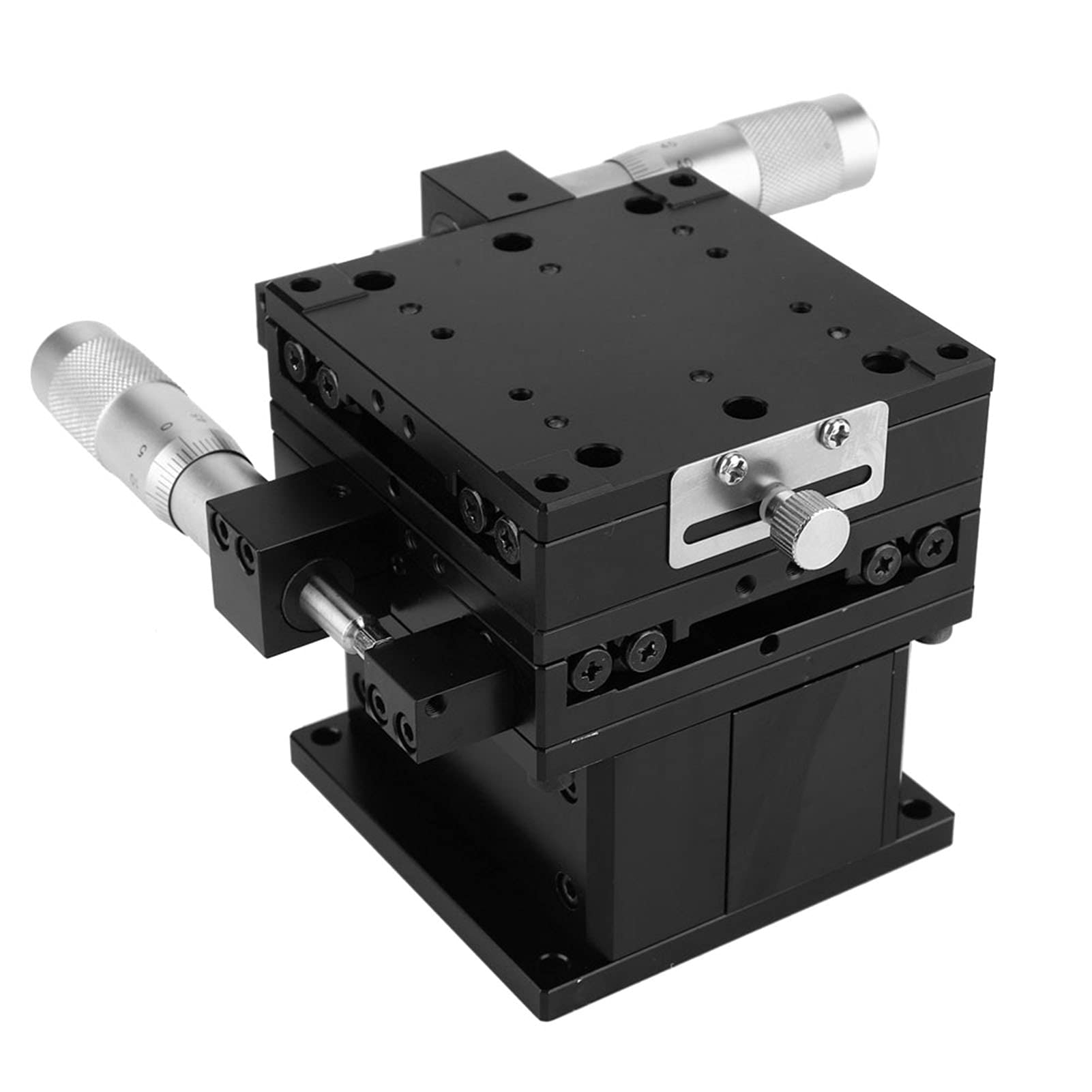 XYZ 3 Axis Manual Linear Stage,Linear Sliding Table Platform,Trimming Platform Cross Roller Type Bearing Fine-Tuning Sliding Table for Mechanical Equipment Positioning Movement 80x80mm