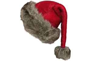 Qaonsciug Popular Plush Santa Hats Red Christmas For Adult Unisex Theme Party And Holiday Event Gathering Dressingup Headpiec