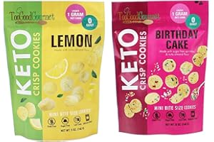 Keto Cookies | Healthy Snacks | Sugar Free | Gluten Free | Low Carb | Grain Free | Lemon and Birthday Cake Flavors | Prime Delivery Diet Gift Snack for Adults, Men, Women | Too Good Gourmet | 2 Pack