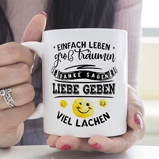 Mugffins Motivations Becher Kaffeetasse Einfach Leben Gross Traumen Tassen Mit Spruchen Als Geschenk Zum Motivieren Amazon De Kuche Haushalt amazon de
