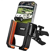 XEEP Golf Cart Phone Holder Mount, 3s Phone Clip Install, 1s Lock & Release, 360° Rotation Golf Phone Holder for Ezgo Club Car Yamaha, Golf Cart Accessories for All 4.5-7" Smartphones