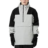Actleis Mens Pullover Snowboard Jacket Waterproof Hooded Insulated Ski Jacket Warm Winter Snow Coat