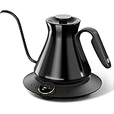 Cocinare Master Collection Soulages Black Gooseneck Electric Kettle, ±0.5℉ Precise Temperature Control for Pour-Over Coffee & Tea, Quick Heating 1500W, Stainless Steel Interior, 0.9L