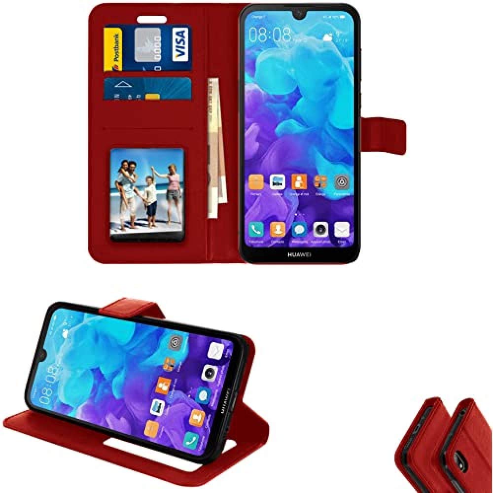 iPOMCASE Coque Portefeuille pour Huawei Y5 2019, Rouge