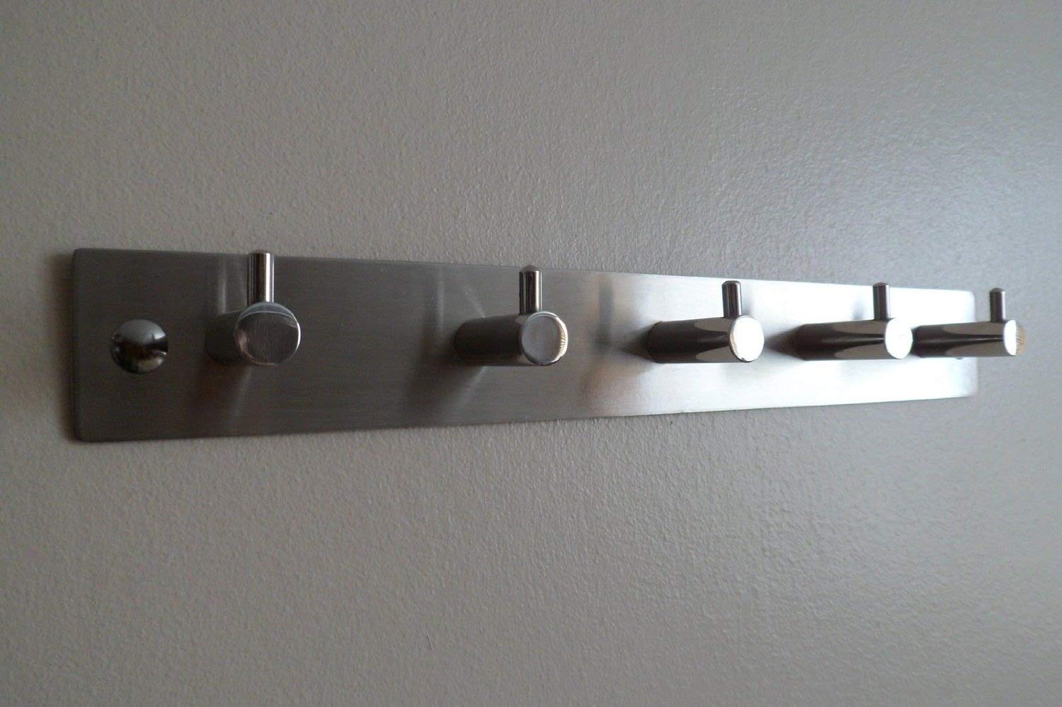 brand_quality Coat Robe Hook Hat Clothes Towel rack Unit 1-8 Hook Wall Hanger Chrome S/Steel (5 HOOK)