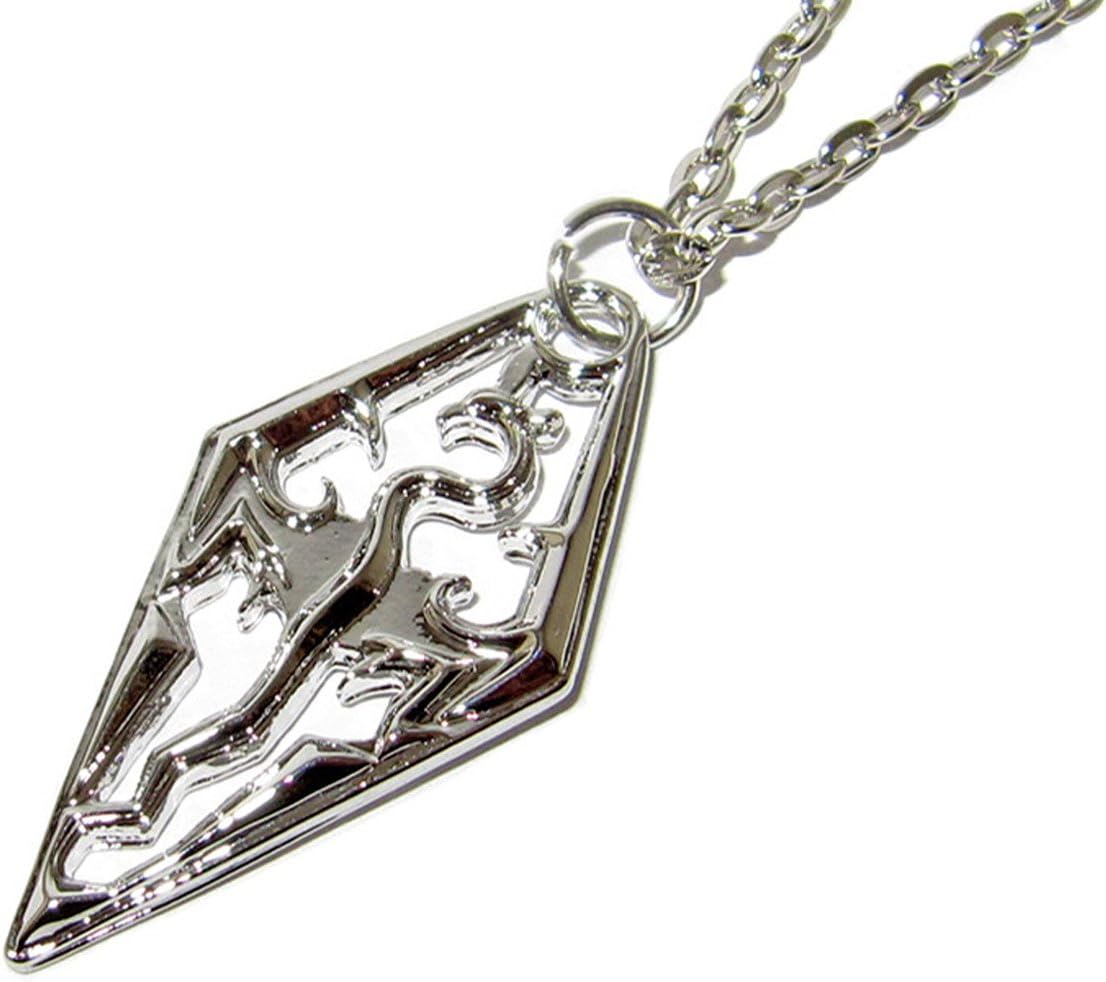 Amazon Com Queengeek Skyrim The Elder Scrolls Dragon Logo Pendant Necklace Us Seller Arts Crafts Sewing